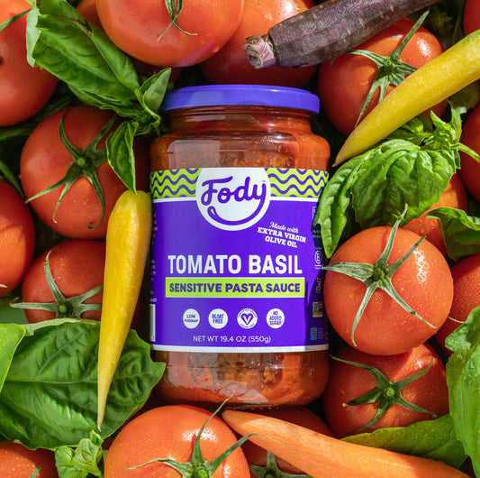 Fody Foods Tomato Basil Pasta Sauce, 19.4 Oz, Garlic and Onion Free, Low FODMAP Certified, Gut & IBS Friendly, Vegan, Non-GMO, Gluten Free, Kosher - Pack of 2