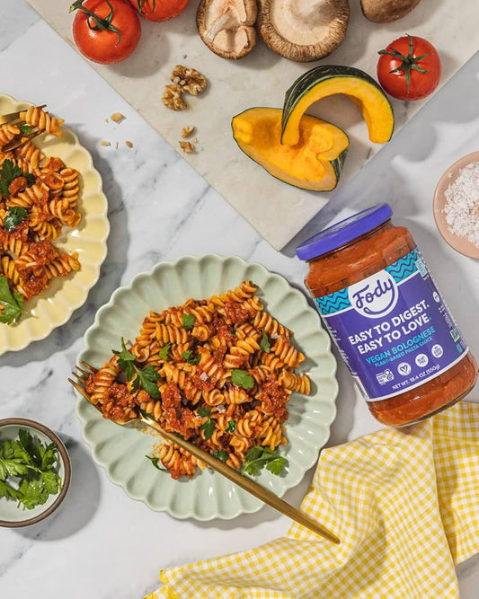 Fody Foods Bolognese Pasta Sauce, 19.4 Oz, Garlic and Onion Free, Low FODMAP Certified, Gut & IBS Friendly, Vegan, Non-GMO, Gluten Free, Kosher - Pack of 2
