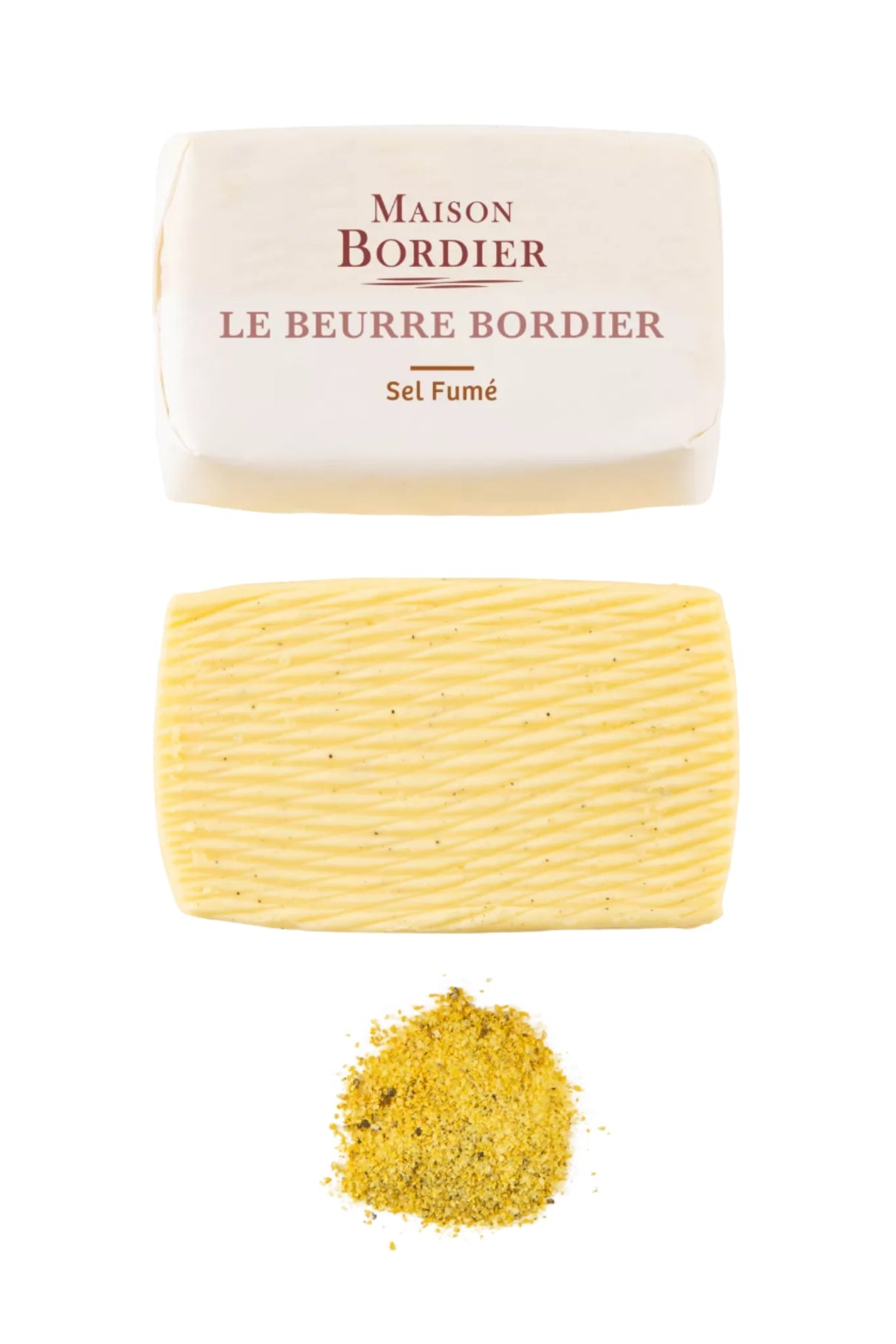 Churned Smoked Salt Butter by Bordier - 4.4 oz | Hand-made, Grass Fed | Imported from France - Pack of 3