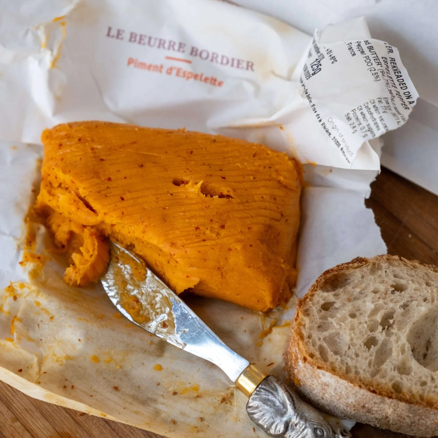 Churned Espelette Pepper Butter by Bordier - 4.4 oz | Hand-made, Grass Fed | Imported from France