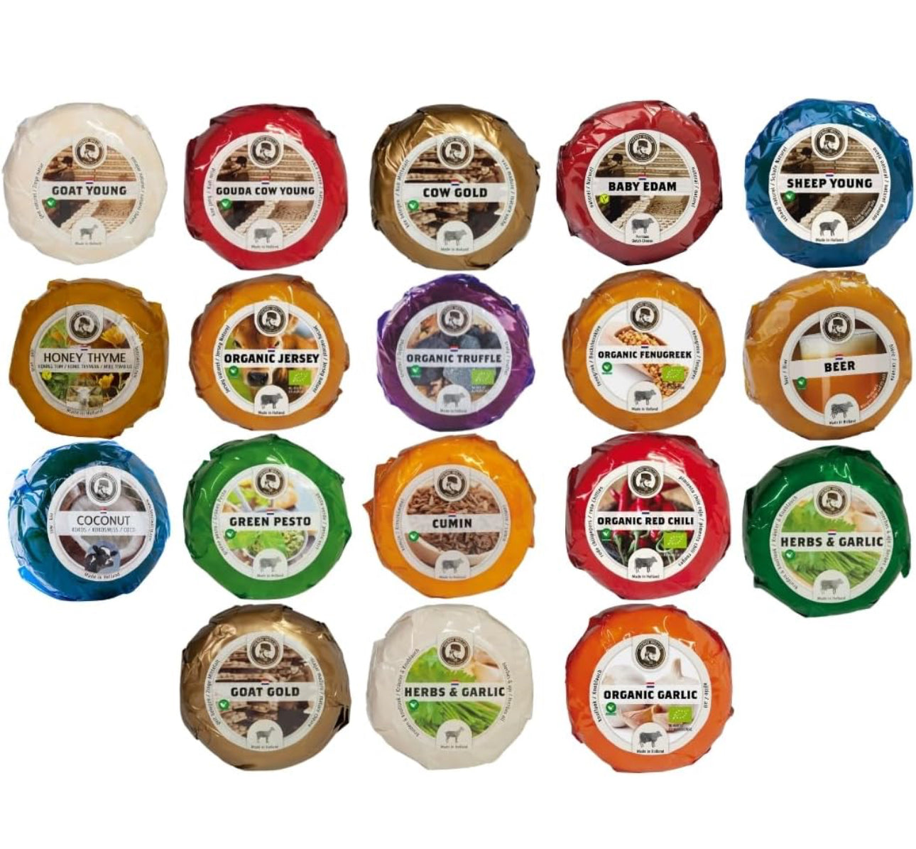 Henri Willig Authentic Dutch Cheese Variety Collection - includes 18