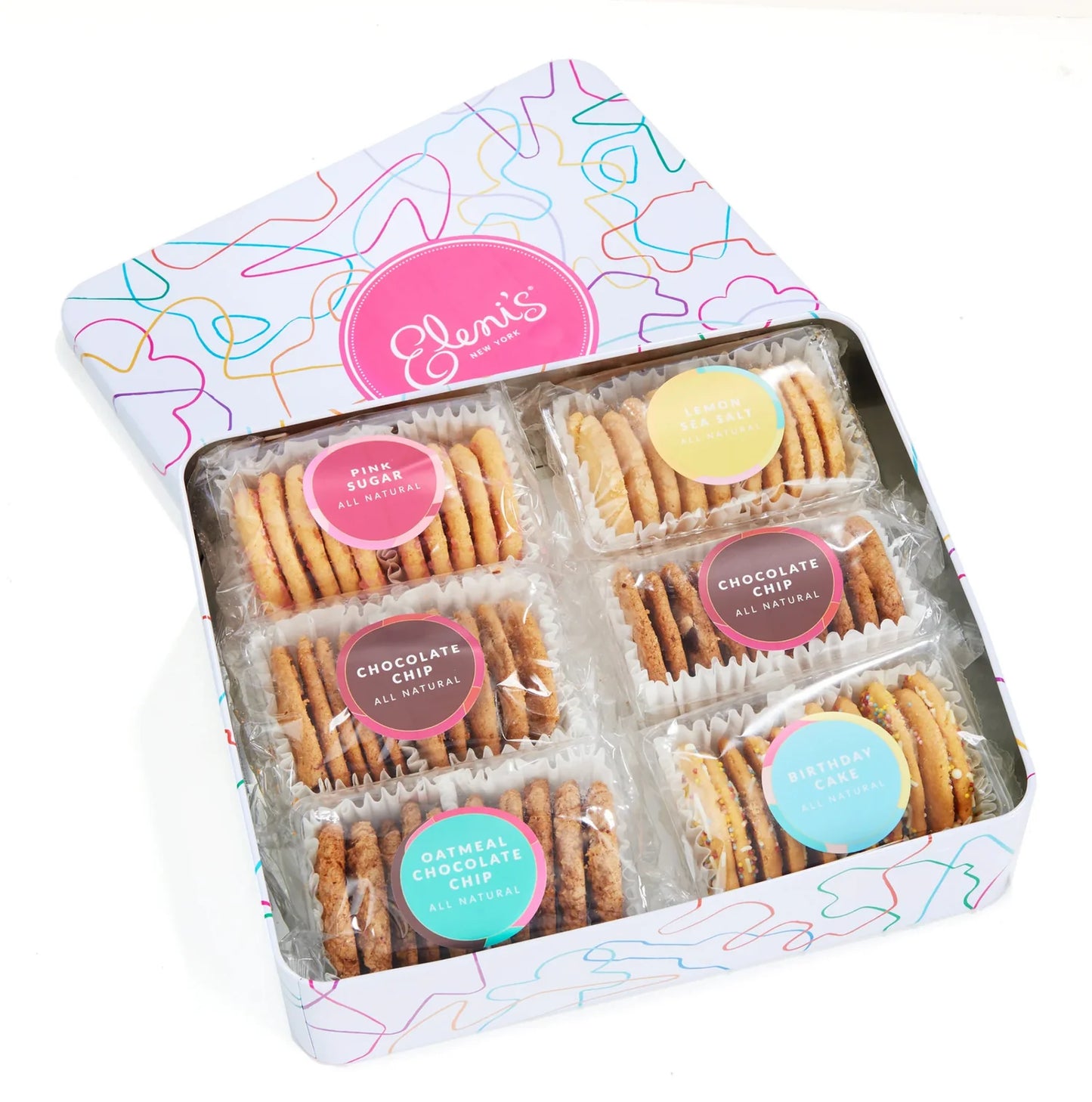 Bakers Choice Crisp Cookies Variety Collection, Gift Tin -  10 Cookies each, Pack of 6