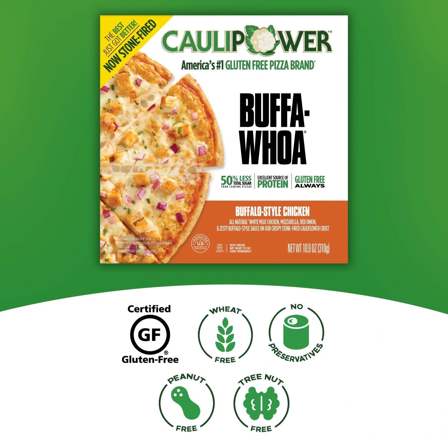 Caulipower Gluten Free Buffalo Style Chicken Cauliflower Pizza Crust -11 oz - 8/Case