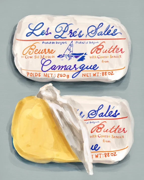 Les Pres Sales Butter with Camargue Sea Salt 8.8 oz | Imported from France