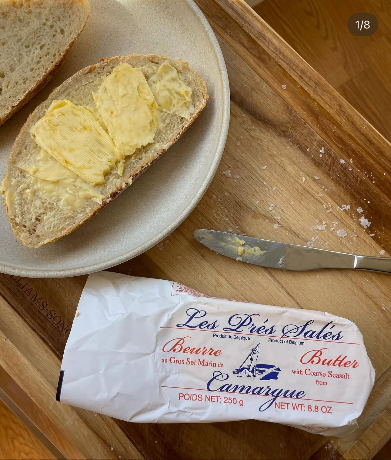 Les Pres Sales Butter with Camargue Sea Salt, 8.8 oz | Imported from France - Pack of 6