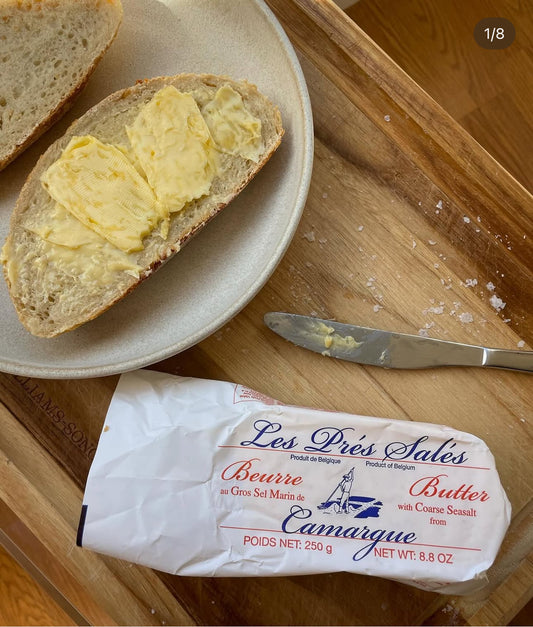 Les Pres Sales Butter with Camargue Sea Salt, 8.8 oz | Imported from France - Pack of 6