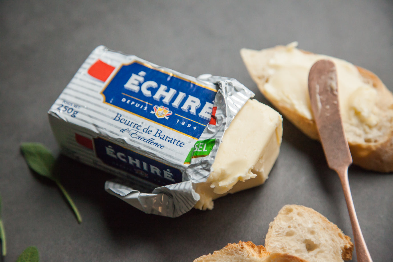 Demi-Sel  Slightly Salted Churned Butter by Echire, 8.8 oz - Imported from France