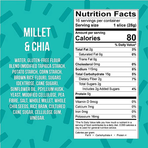 Little Northern Bakehouse Millet & Chia Gluten Free Bread - Non-GMO and Allergy-Friendly Sliced Bread - Pack of 6