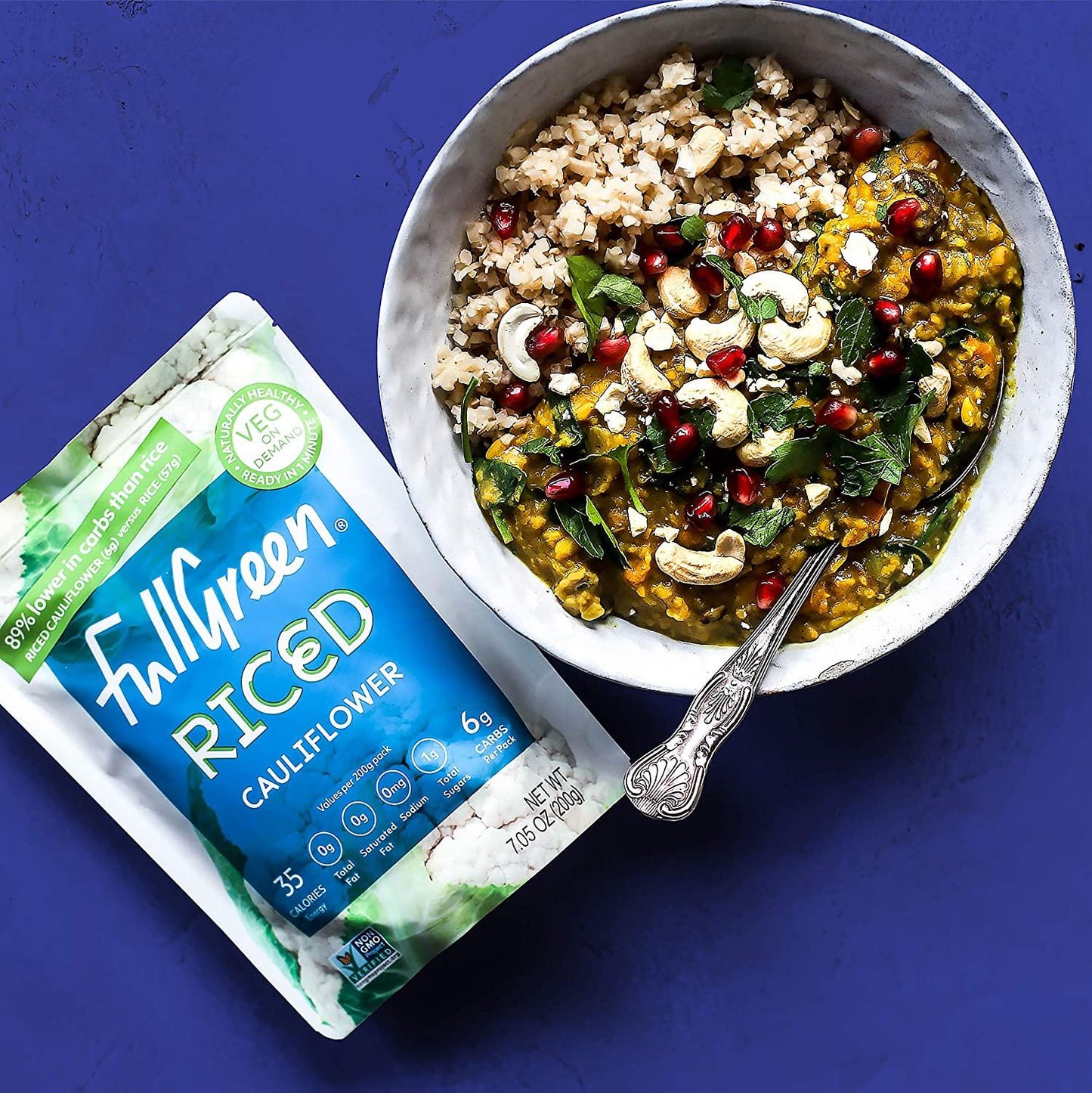 Fullgreen Cauliflower Rice - Low Carb, Non-GMO, No Preservatives - Pack of 6