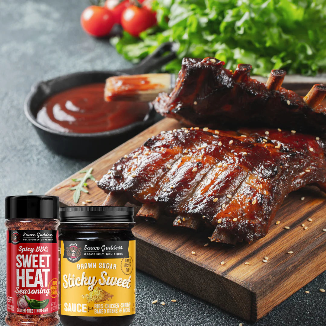 Sauce Goddess Variety Sauces, Sticky Sweet, Sweet & Spicy, Big & Tangy, Sweet Red Devil - Gluten Free, Vegan - Pack of 4