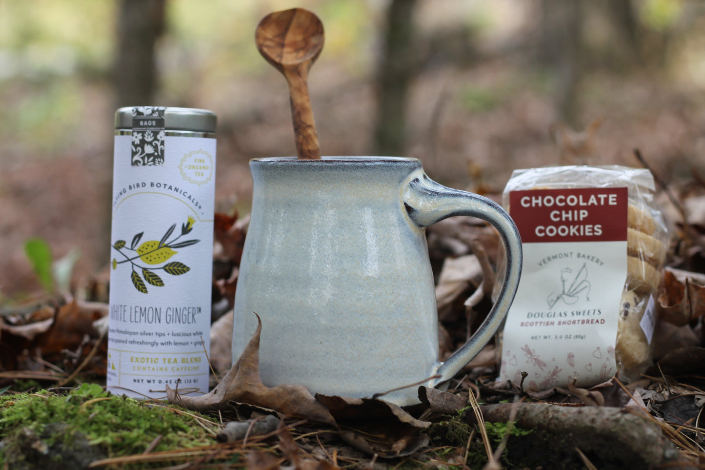 Vermont Gift Set, Vermont Pottery, Tea Time Set, Hygge Self care Set, Vermont Gift Basket, Tea and Pottery