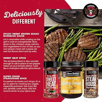 Sauce Goddess Variety Sauces, Sticky Sweet, Sweet & Spicy, Big & Tangy, Sweet Red Devil - Gluten Free, Vegan - Pack of 4