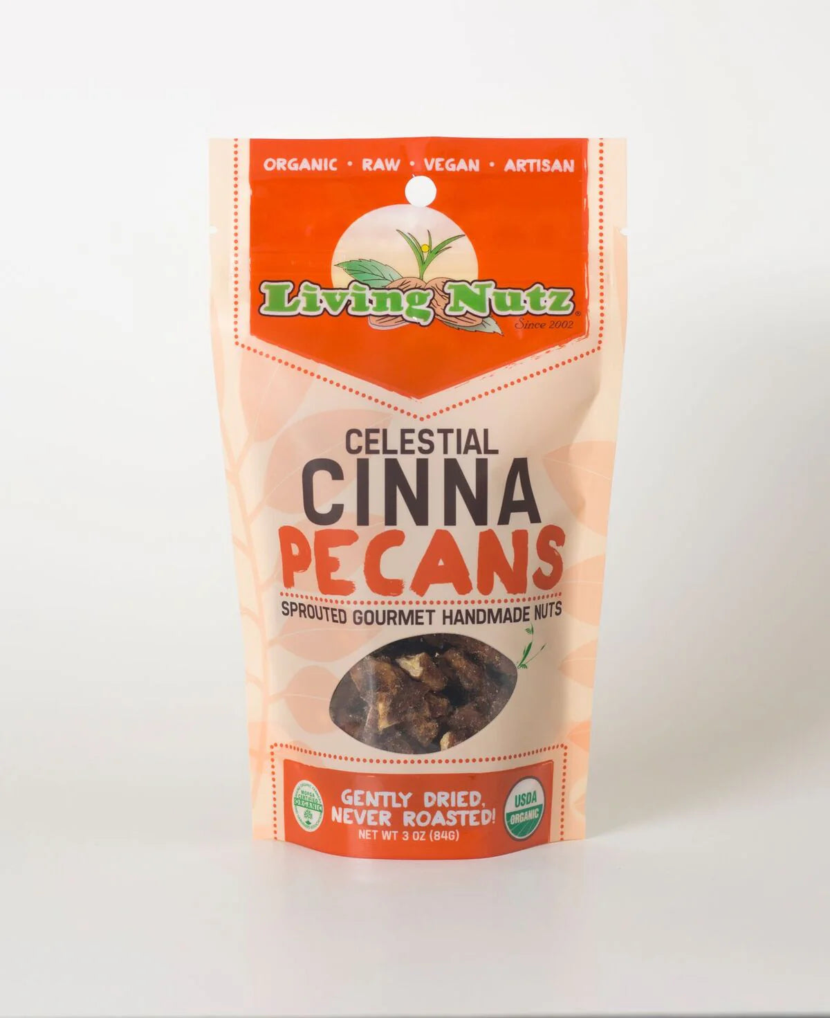 LivingNutz Celestial Cinna Pecans, Certified Organic Raw Nuts  - Pack of 2