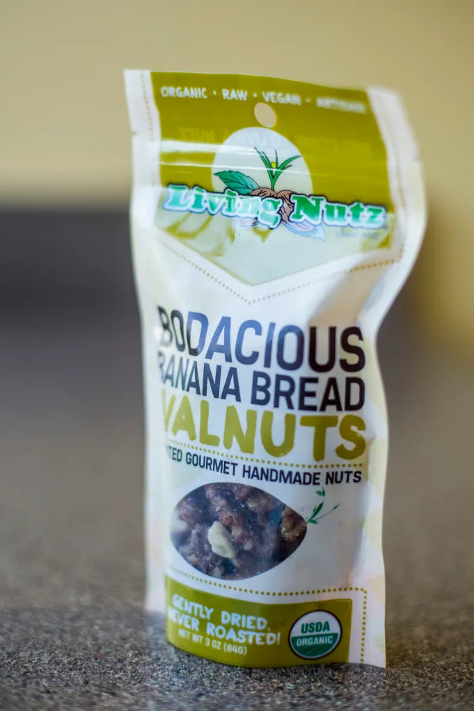 LivingNutz Bodacious Banana Bread Walnuts, Certified Organic Raw Nuts  - Pack of 2