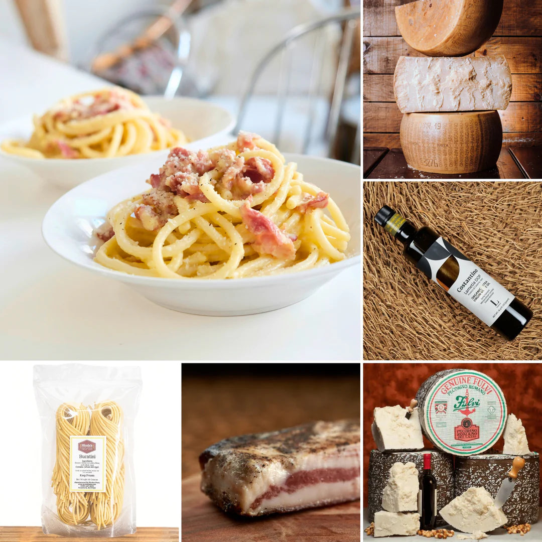 Gourmet Fresh Handmade Bucatini Alla Gricia Pasta Meal Kit, Non-GMO