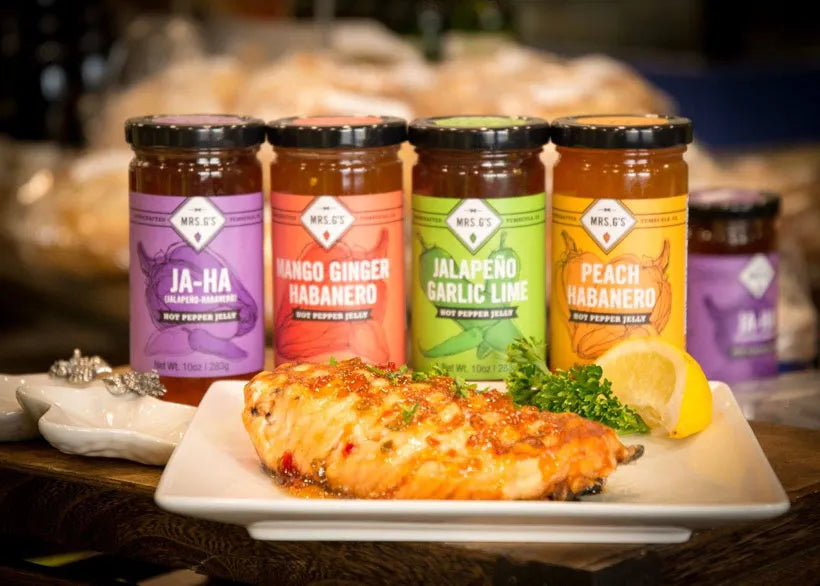Mrs. G's Hot Pepper Jelly Variety/Sampler Gift Set, 5 oz - Pack of 4