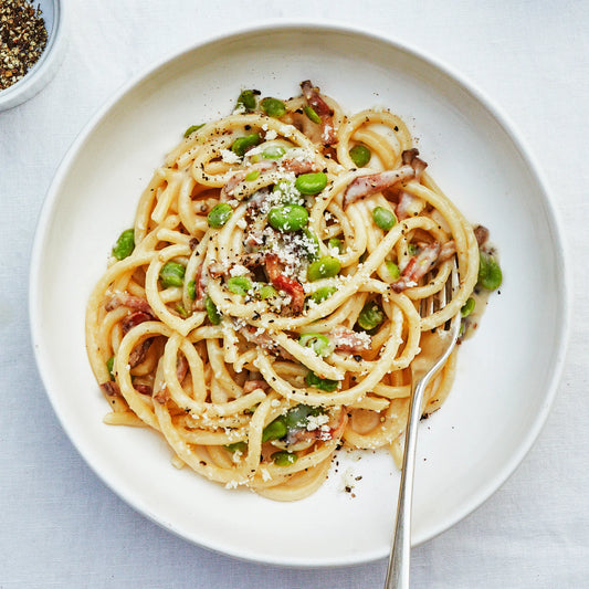 Gourmet Fresh Handmade Bucatini Alla Gricia Pasta Meal Kit, Non-GMO