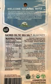 LivingNutz Sacred Celtic Sea Salt Almonds, Certified Organic Raw Nuts  - Pack of 2