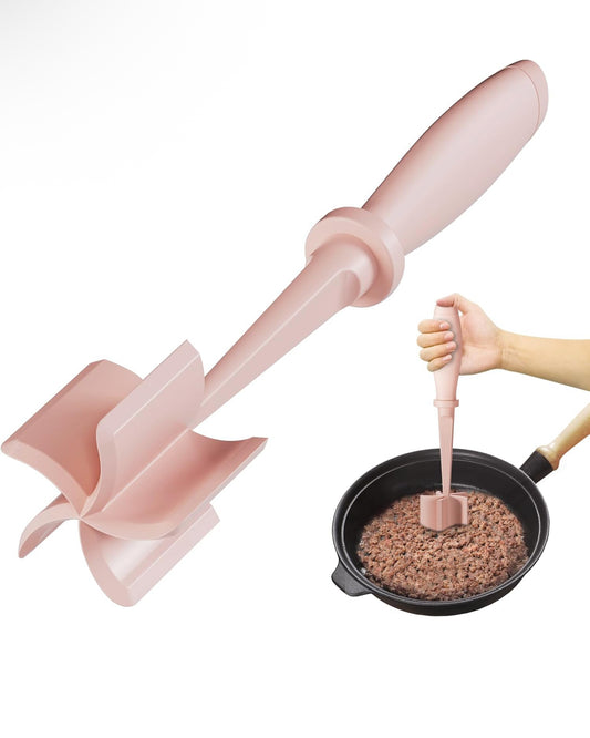 Meat Chopper Masher, 5 Curve Blades - Pink