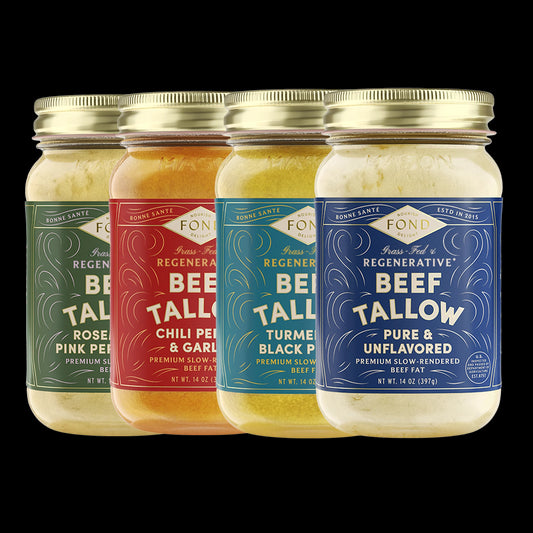 Regenerative Grass Fed Beef Tallow Variety Pack, 14 oz  - Pack of 4