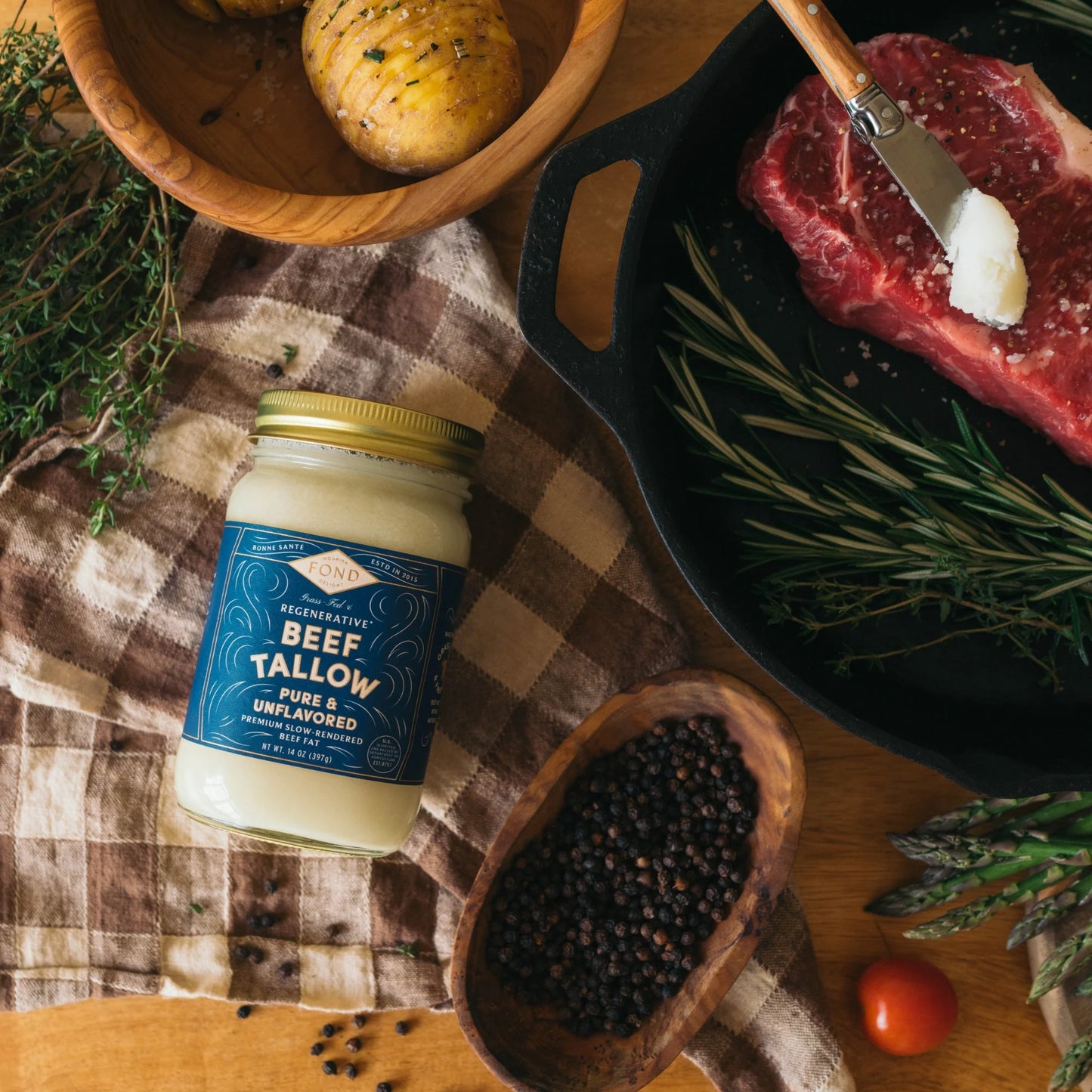 Regenerative Grass Fed Beef Tallow Variety Pack, 14 oz  - Pack of 4