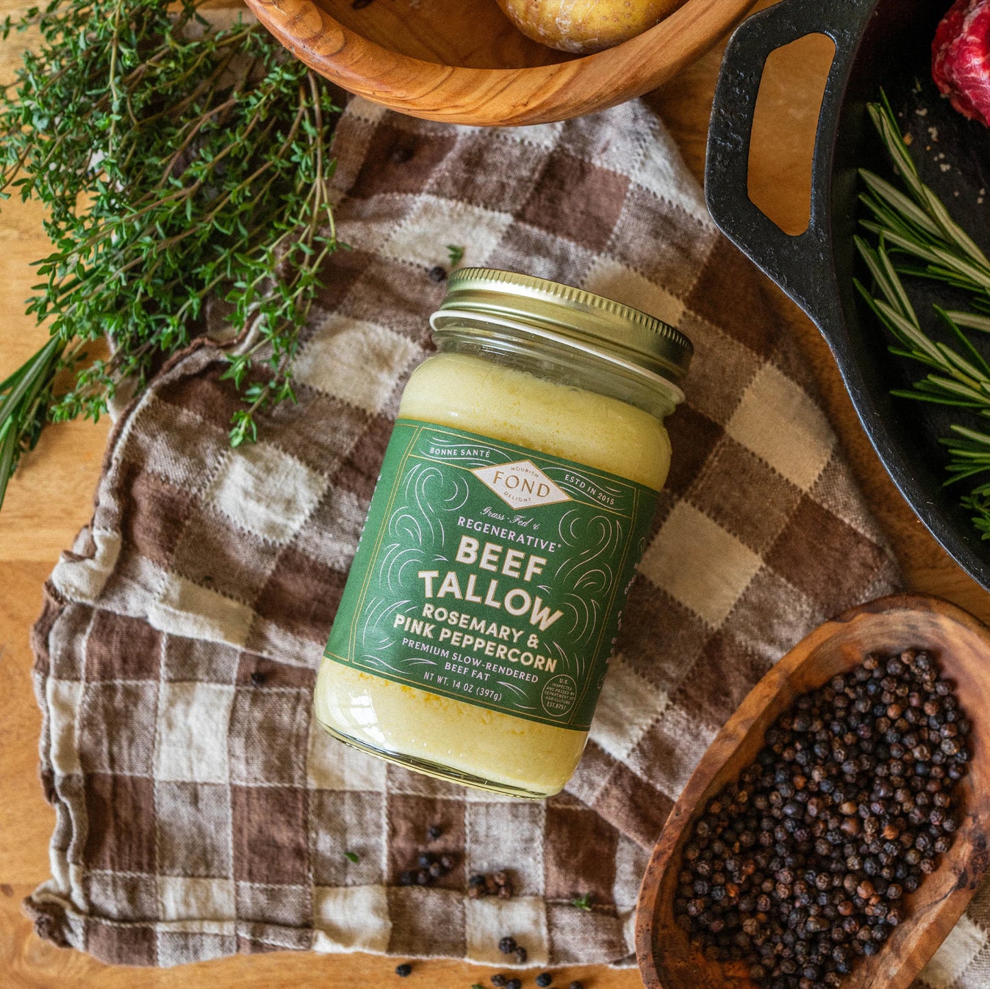 Regenerative Grass Fed Beef Tallow Variety Pack, 14 oz  - Pack of 4