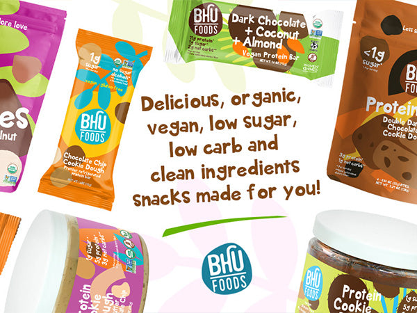 BHU FOODS Protein Cookies Variety Pack - Organic, Vegan & Keto-friendly - Gluten free, Dairy-free & Non-GMO - 10 Cookies