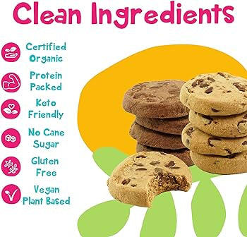 BHU FOODS Protein Cookies Variety Pack - Organic, Vegan & Keto-friendly - Gluten free, Dairy-free & Non-GMO - 10 Cookies