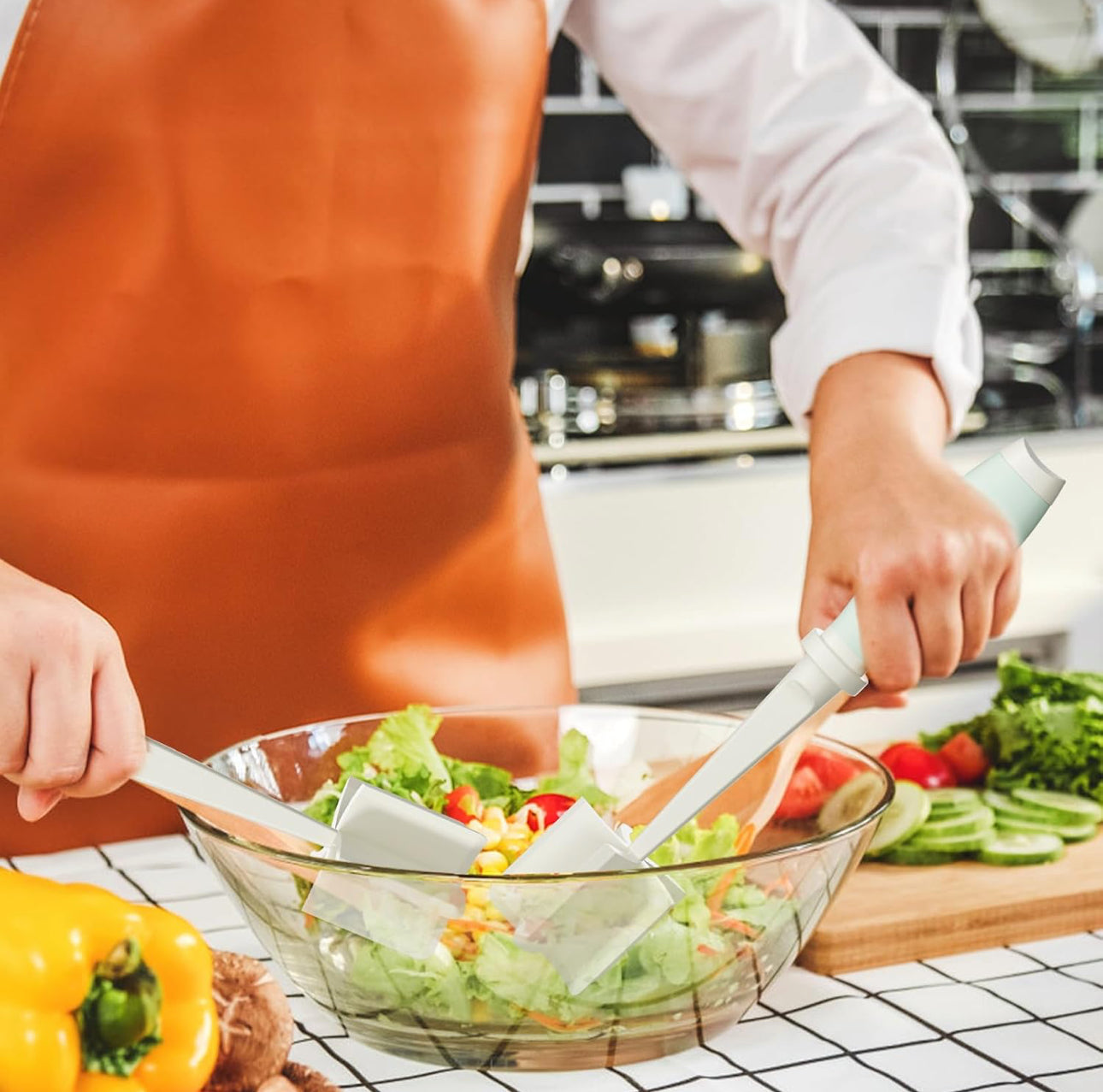 Meat Chopper Masher, 5 Curve Blades - White