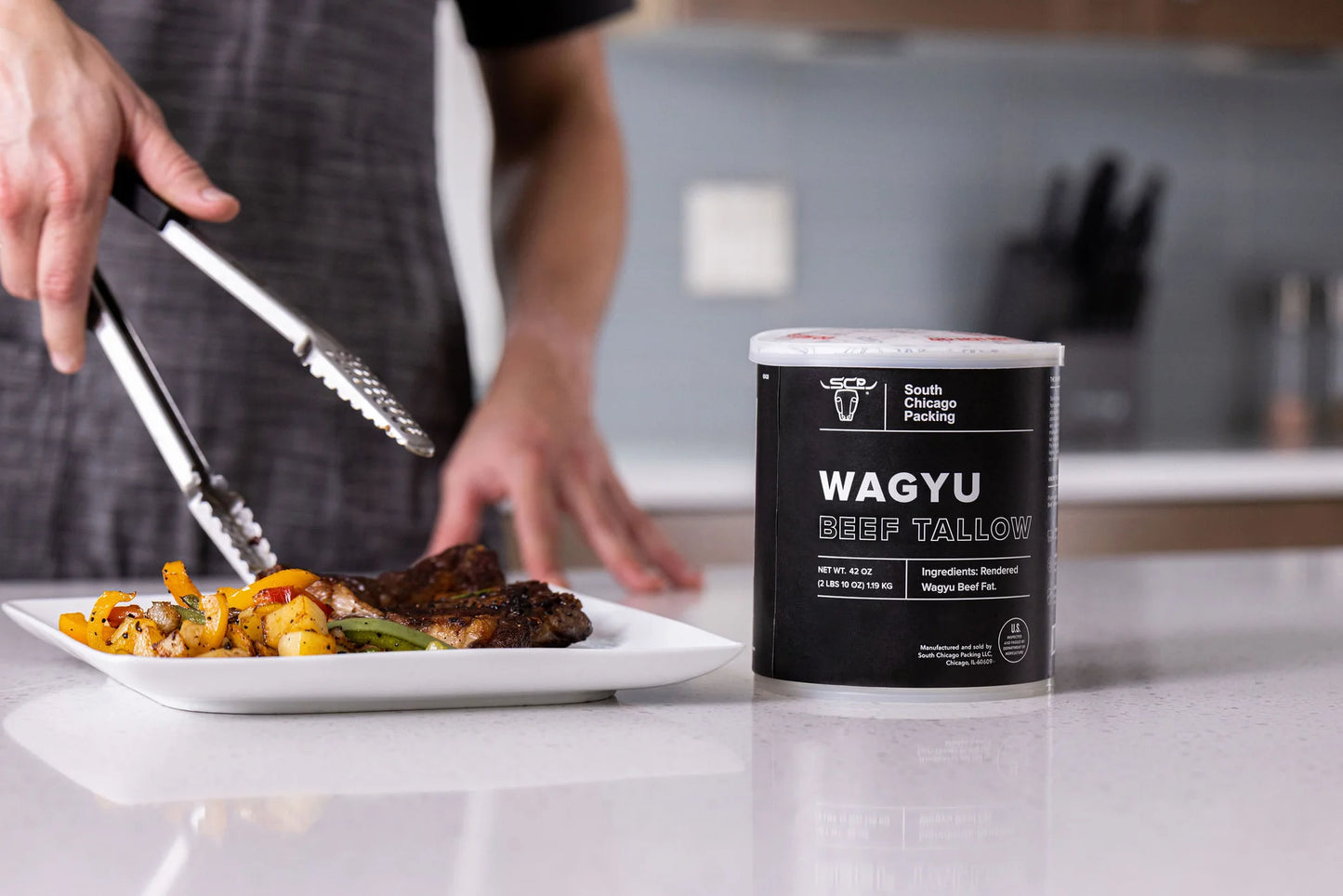 South Chicago Packing Wagyu Beef Tallow, 42 oz- Paleo-friendly, Keto-friendly, 100% Pure Wagyu, - Pack of 2