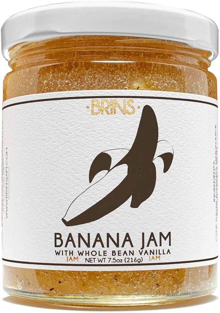 Brins Banana Jam with Whole Bean Vanilla, 7.5 oz - Pack of 2