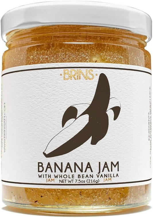 Brins Banana Jam with Whole Bean Vanilla, 7.5 oz - Pack of 2