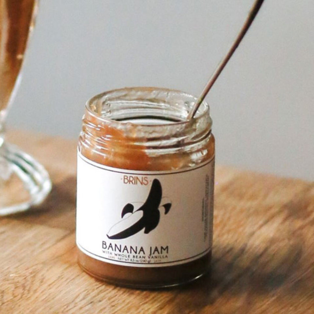 Brins Banana Jam with Whole Bean Vanilla, 7.5 oz - Pack of 2