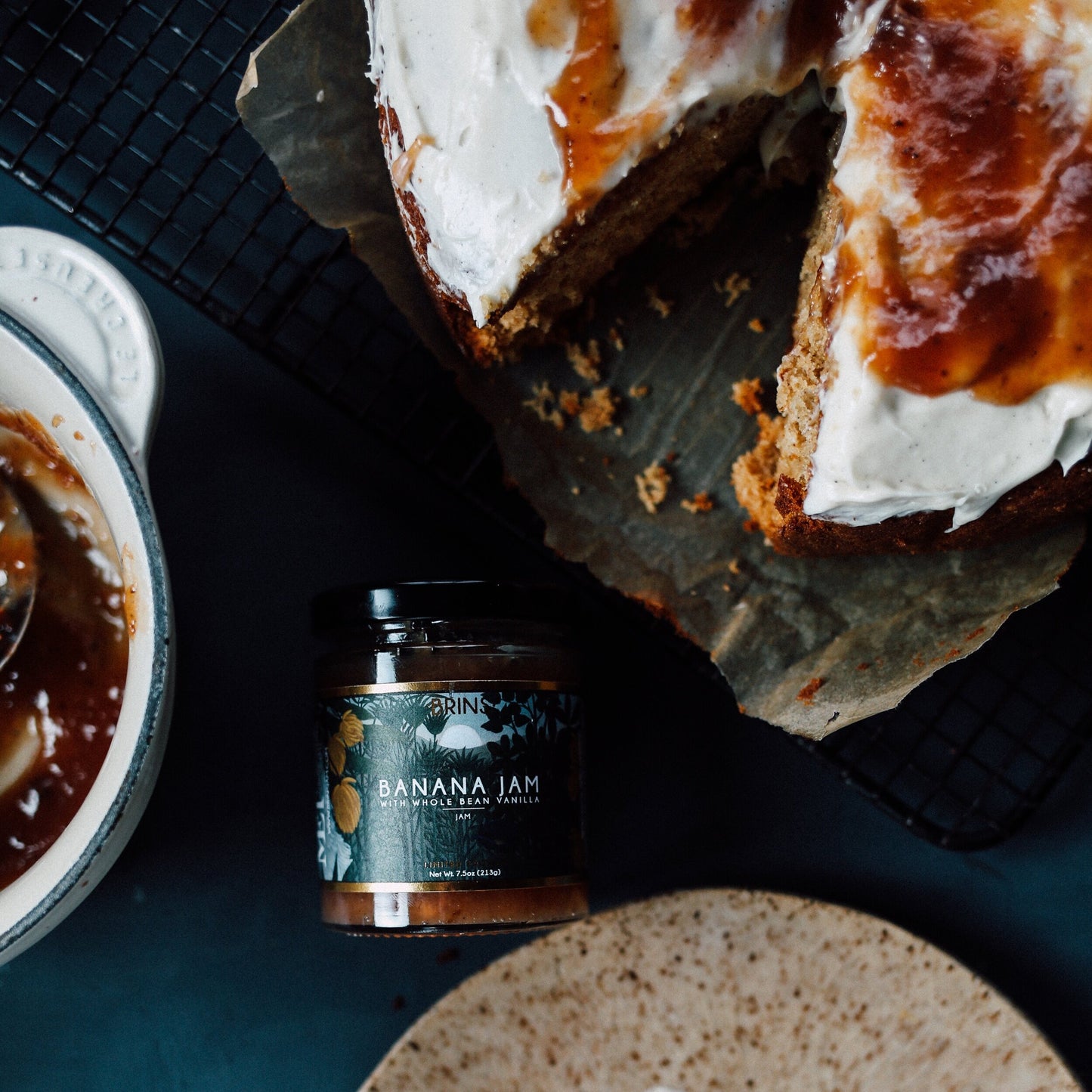 Brins Banana Jam with Whole Bean Vanilla, 7.5 oz - Pack of 2