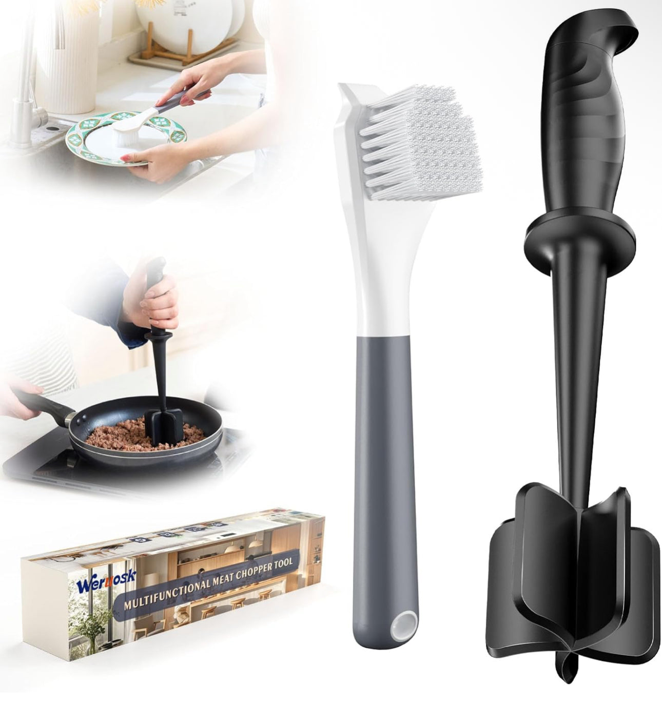 Meat Chopper Pro Masher, 5 Curve Blades  - Pack of 2