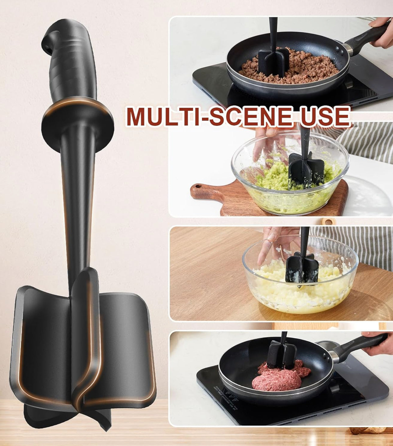 Meat Chopper Pro Masher, 5 Curve Blades  - Pack of 2