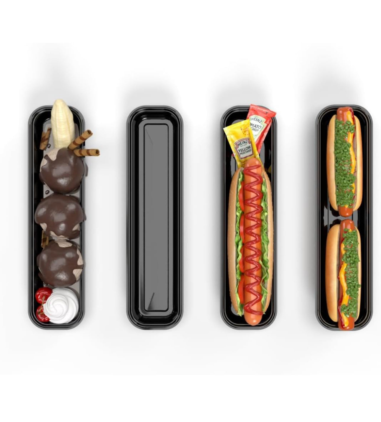 Footlong 12” Wagyu Beef Hot Dogs, Long Hot Dog Buns Kit , includes Serving Trays - Pack of 10