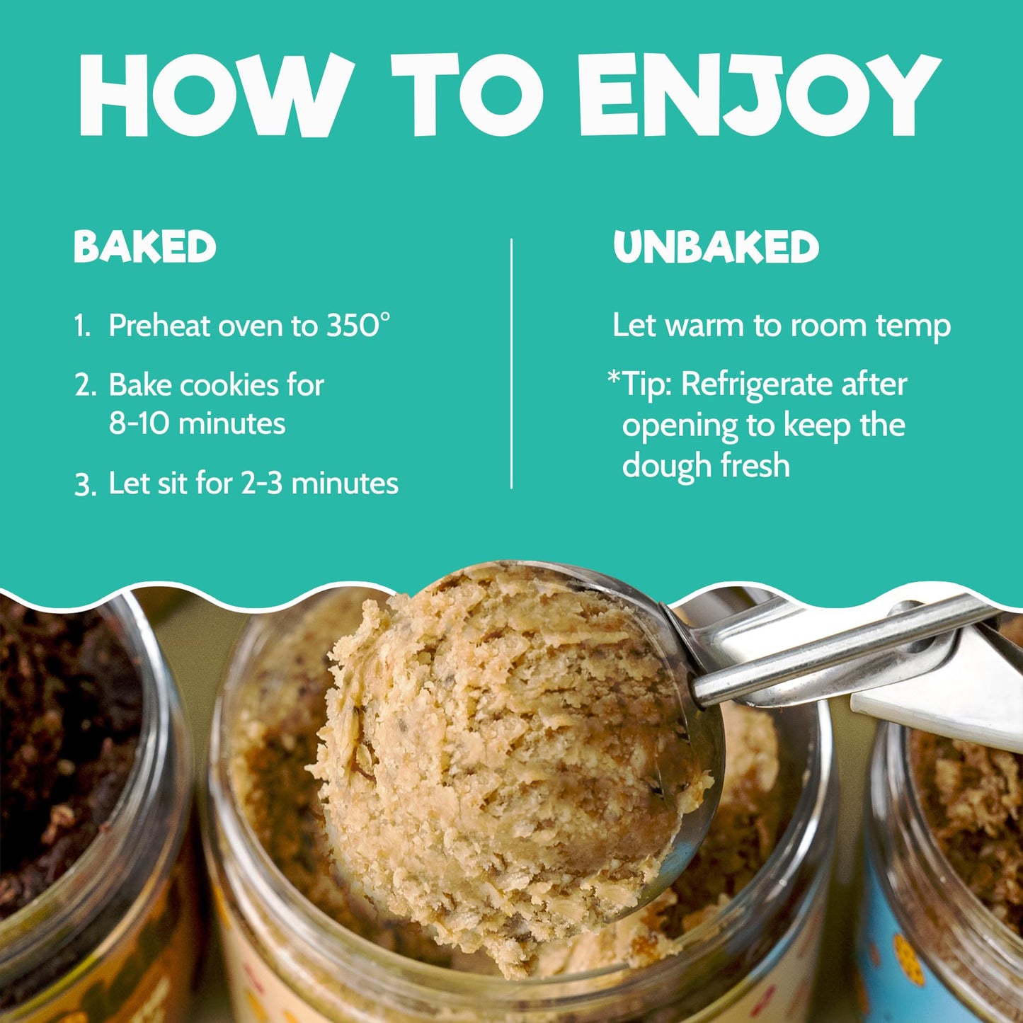 High Protein Cookie Dough Variety Pack - Gluten Free, Vegan - Chocolate Chip, What The Fudge, & Basic Batch - Pack of 3