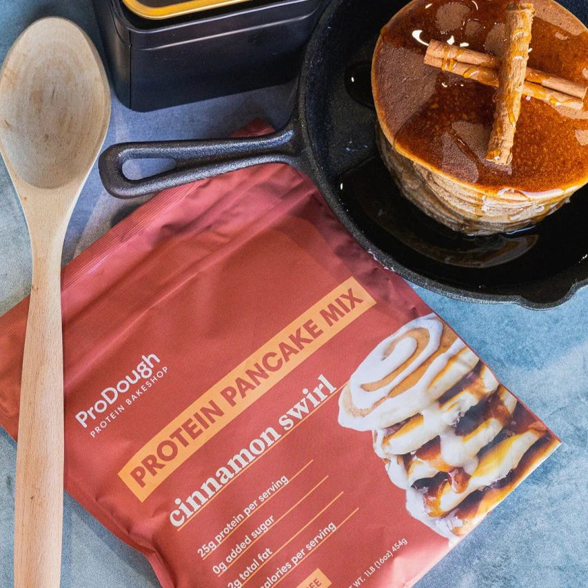 ProDough Protein Bakehouse Cinnamon Swirl Pancake and Waffle Mix - Gluten Free, Low Carb, High Protein Pancake Mix - Pack of 2