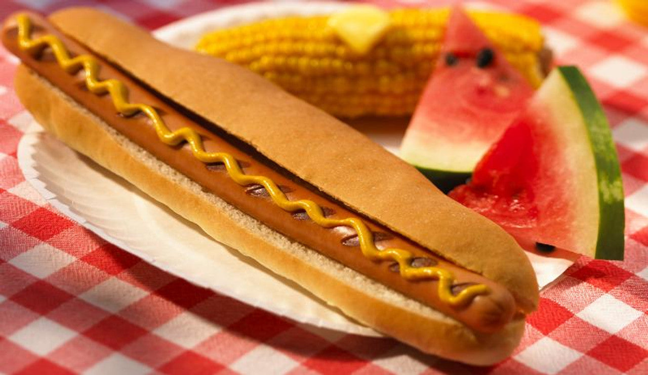 Footlong 12” Wagyu Beef Hot Dogs, Long Hot Dog Buns Kit , includes Serving Trays - Pack of 10