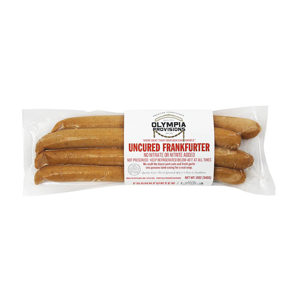OP German Style Foot-Long Uncured Frankfurter Hot Dogs, 12 oz