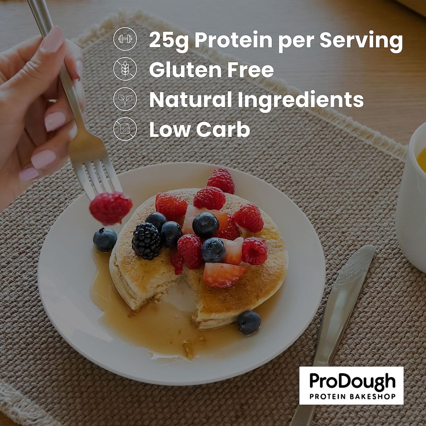 ProDough Protein Bakehouse Buttermilk Pancake and Waffle Mix - Gluten Free, Low Carb, High Protein Pancake Mix - Pack of 2