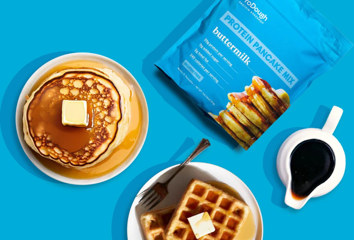 ProDough Protein Bakehouse Buttermilk Pancake and Waffle Mix - Gluten Free, Low Carb, High Protein Pancake Mix - Pack of 2
