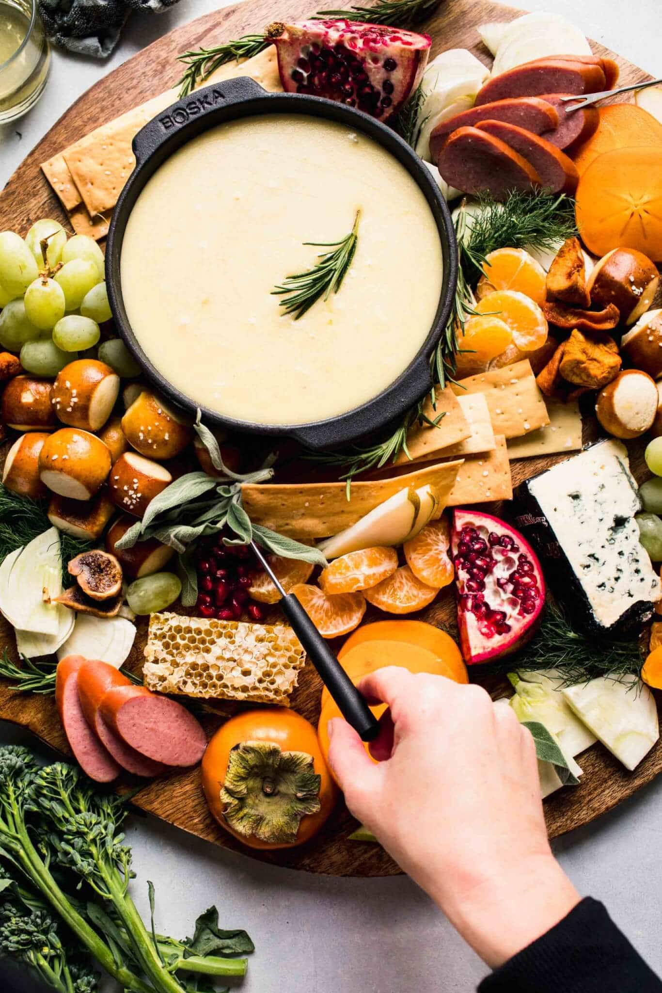 Alpine Switzerland Fondue Kit - Cheese, Salami & Pickles