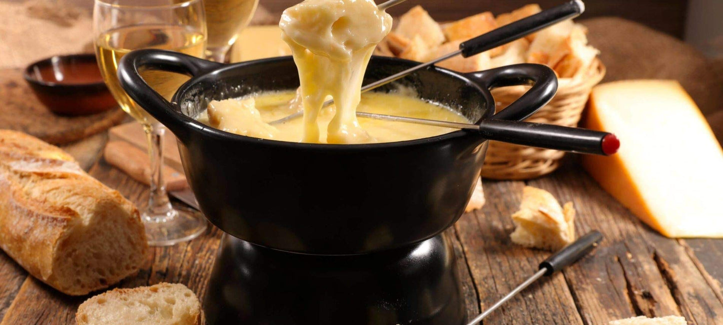 Alpine Switzerland Fondue Kit - Cheese, Salami & Pickles