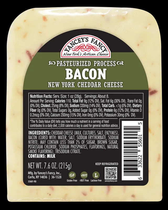 Yancey's Fancy Bacon Cheddar Cheese, 7.6 oz