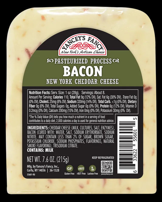 Yancey's Fancy Bacon Cheddar Cheese, 7.6 oz