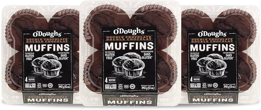 O'Doughs Gluten Free Muffins, Double Chocolate - Pack of 3