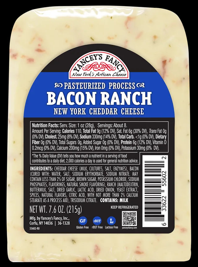 Yancey's Fancy Bacon Ranch Cheddar Cheese, 7.6 oz