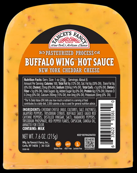 Yancey's Fancy Buffalo Wing Hot Sauce Cheddar Cheese, 7.6 oz